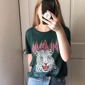 Daydreamer Dark Green Emerald Def Leppard Graphic Tee